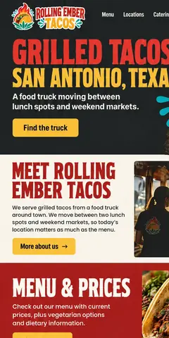 The top of the same food truck design in a phone-sized frame