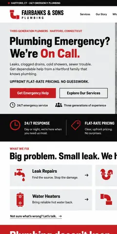 The top of the same plumber design in a phone-sized frame