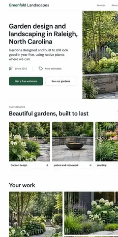 The top of the same landscaper design in a phone-sized frame