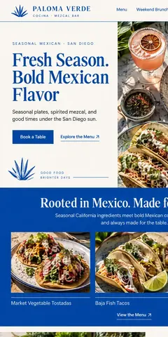 The top of the same mexican restaurant design in a phone-sized frame